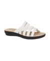 Easy Street Sheri Womens Strappy Comfort Wedge Sandals In White