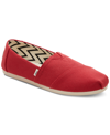 Toms Alpargata Womens Padded Insole Loafers In Red Recycled Canvas