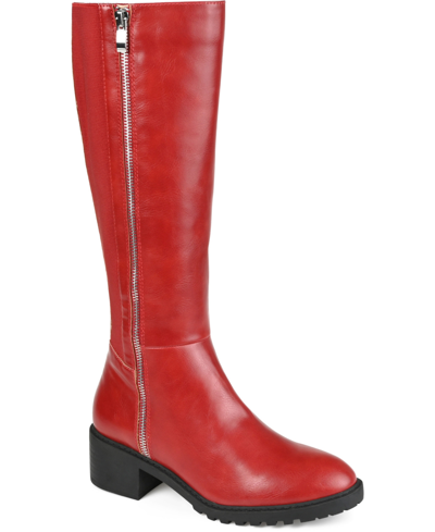 Journee Collection Women's Morgaan Extra Wide Calf Boots In Red