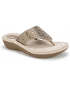 Cliffs By White Mountain Cienna Comfort Thong Sandals In Stone Fabric