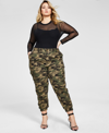 Nina Parker Trendy Plus Size Camouflage Jogger Pants, Created For Macy's In Camo
