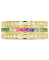MACY'S CUBIC ZIRCONIA STACK LOOK RING IN STERLING SILVER OR 14K GOLD-PLATED STERLING SILVER