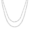 And Now This 15.25" And 17.5" + 2" Extender Silver Plated Or Two-tone Multi-chain Layered Necklace In Silver Plated