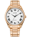 CITIZEN ECO-DRIVE WOMEN'S AREZZO ROSE GOLD-TONE STAINLESS STEEL BRACELET WATCH 35MM
