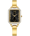 Citizen Eco-drive Women's Crystal Gold-tone Stainless Steel Bangle Bracelet Watch 23mm In Black/gold