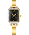 Citizen Eco-drive Women's Crystal Gold-tone Stainless Steel Bangle Bracelet Watch 23mm In Gold-tone