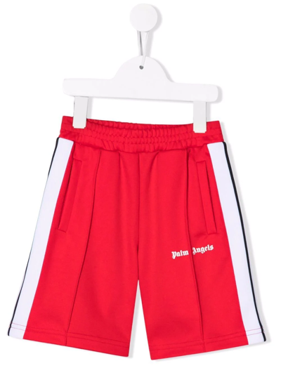 Palm Angels Kids' Logo-print Track Pants In Red
