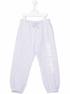 Palm Angels Logo-print Cotton Jogging Bottoms 4-10 Years In Grey