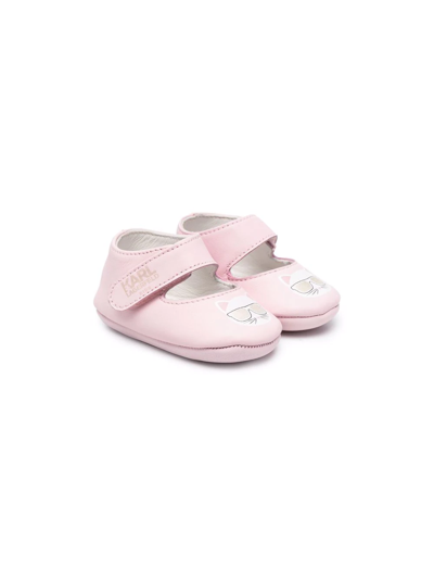 Karl Lagerfeld Babies' Choupette-print Slippers In Pink