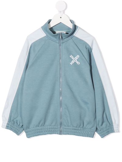 Kenzo Kids' Little Boy's & Boy's Cross Logo Track Jacket In Blue