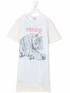 Kenzo Tiger-print T-shirt Dress In Neutrals