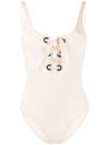 Eres Cleodore Lace-detail Swimsuit In Neutrals