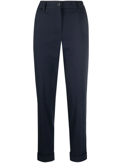 P.a.r.o.s.h Cropped Straight-leg Trousers In Blue