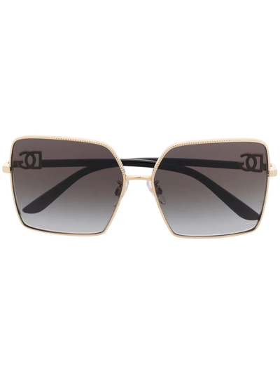 Dolce & Gabbana Oversized Gradient Sunglasses In Gold