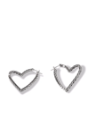 John Hardy Sterling Silver Classic Chain Manah Textured Heart Hoop Earrings In Silver