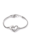 John Hardy Sterling Silver Classic Chain Manah Diamond Pave Double Heart Chain Bracelet In Silver