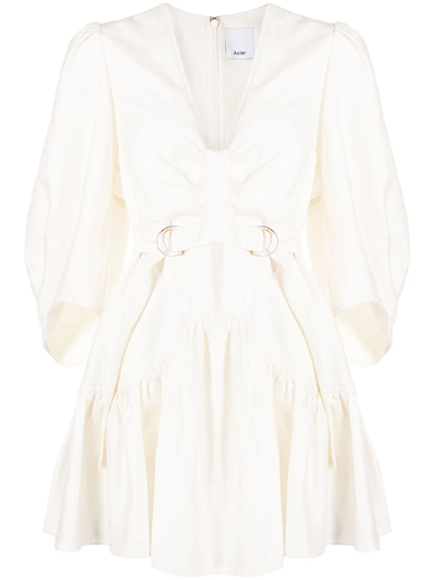 Acler Women's Moore Cotton And Linen-blend Lace Mini Dress In Neutral