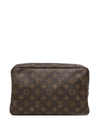 Pre-owned Louis Vuitton 2002  Monogram Wash Bag In Brown