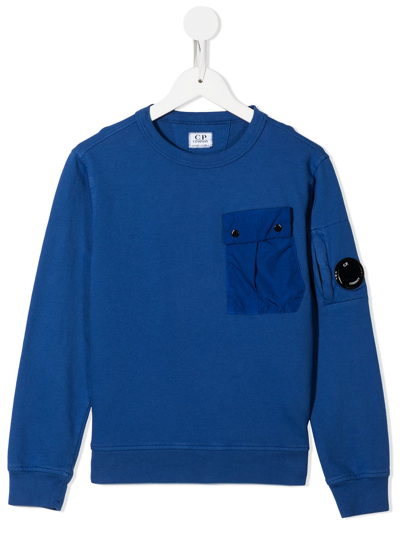 C.p. Company Kids Blue Cotton Sweatshirt (12-14 Years)
