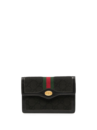 Pre-owned Gucci 1990s Sherry Bi-fold Wallet In Black