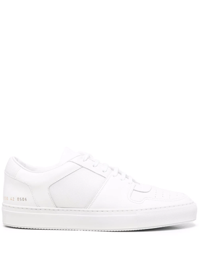 Common Projects White Decades Low Sneakers In White,grey