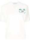 JOSHUA SANDERS LOGO-EMBROIDERED V-NECK T-SHIRT