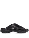 Mcq By Alexander Mcqueen Mcq Alexander Mcqueen Striae Panelled Sliders In Black