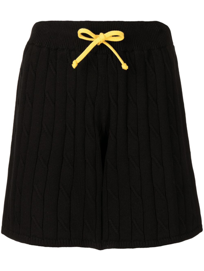 Joshua Sanders Cable-knit Drawstring Shorts In Black