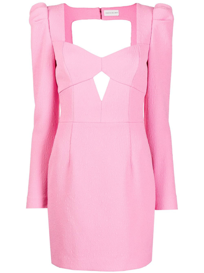 Rebecca Vallance Jaclyn Cutout Detail Long Sleeve Sheath Dress In Candy Pink