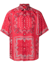 Etro Bandana-print Linen Shirt In Red
