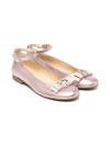 ANDANINES TEEN BOW-DETAIL BALLERINA PUMPS