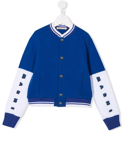 Marni Kids' Colour-block Sports Jacket In Blue