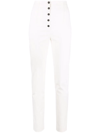 Philosophy Di Lorenzo Serafini High-waist Slim-fit Canvas Trousers In White