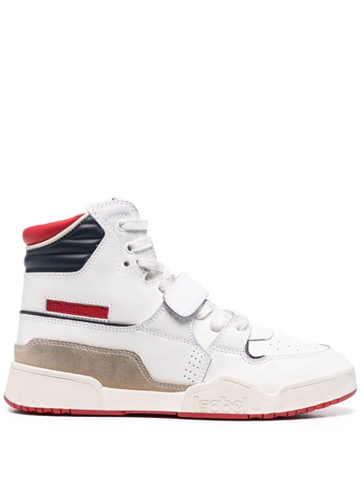 Isabel Marant Alsee Leather Touch-strap Sneakers In Blue