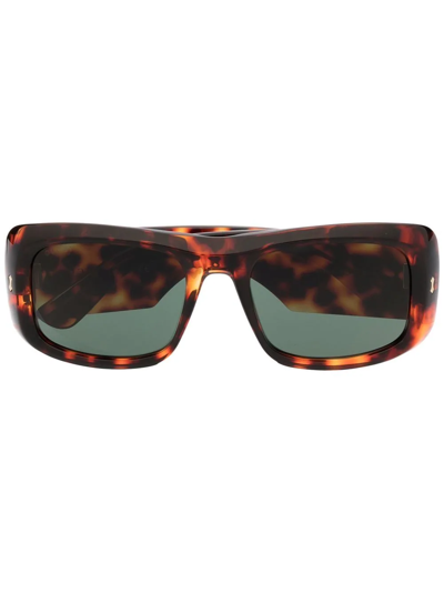 Gucci Tortoise Square-frame Sunglasses In Havana Green