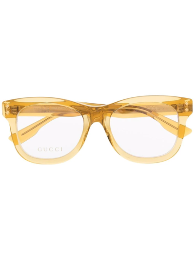 Gucci Square-frame Glasses In Yellow