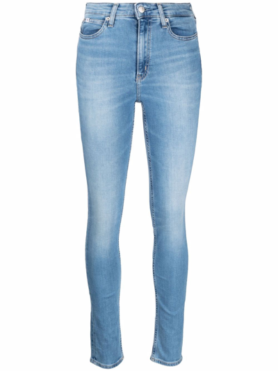 Calvin Klein Jeans Est.1978 Washed Skinny-fit Jeans In Blue