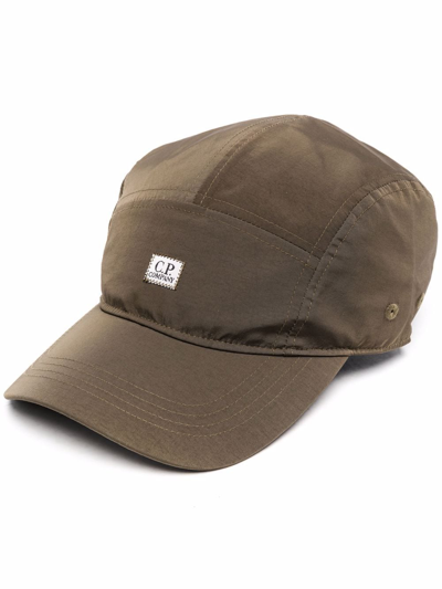 C.p. Company Logo Patch Curved Peak Baseball Cap In Green