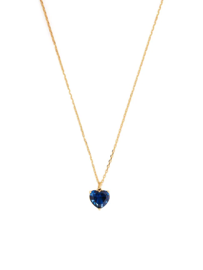 Kate Spade Gold-tone September Heart Pendant Necklace, 16" + 3" Extender In Sapphire