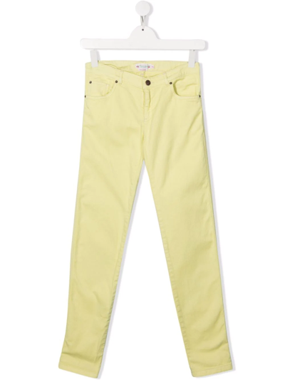 Bonpoint Kids' Stretch-cotton Skinny Jeans In Yellow