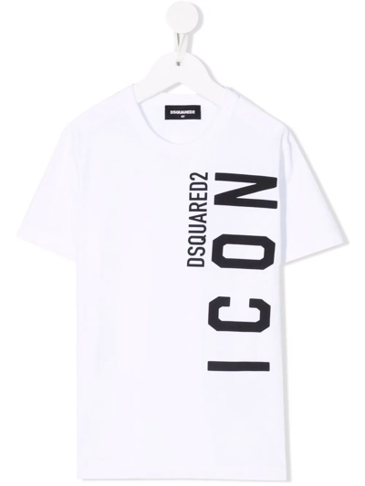 Dsquared2 Kids' Logo-print Cotton T-shirt In White