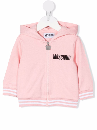 Moschino Babies' Teddy Bear-print Pullover Hoodie In Pink