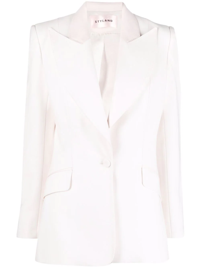 Styland Single-breasted Fitted Blazer In White