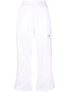 Adidas By Stella Mccartney Logo-print Cropped Track Pants In White