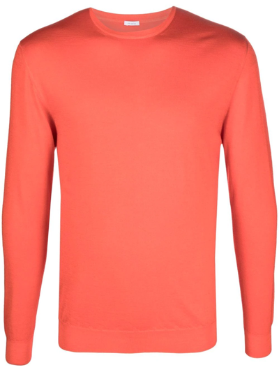 Malo Crew-neck Rib-trimmed Jumper In Red