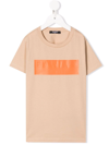 Shop Balmain Embossed-logo T-shirt In Neutrals