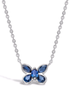 PRAGNELL 18KT WHITE GOLD BUTTERFLY SAPPHIRE PENDANT NECKLACE
