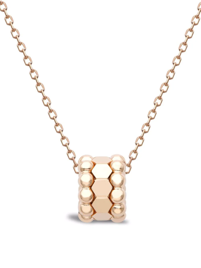 Pragnell 18kt Yellow Gold Bohemia Three Row Hexagonal Polished Pendant Necklace In Pink
