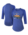 Majestic Threads Heathered Royal Los Angeles Rams Super Bowl Lvi Bound Hollywood Tri-blend 3/4-sleev In Heathered Royal