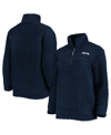 G-iii 4her By Carl Banks College Navy Seattle Seahawks Sherpa Quarter-zip Jacket In Navy